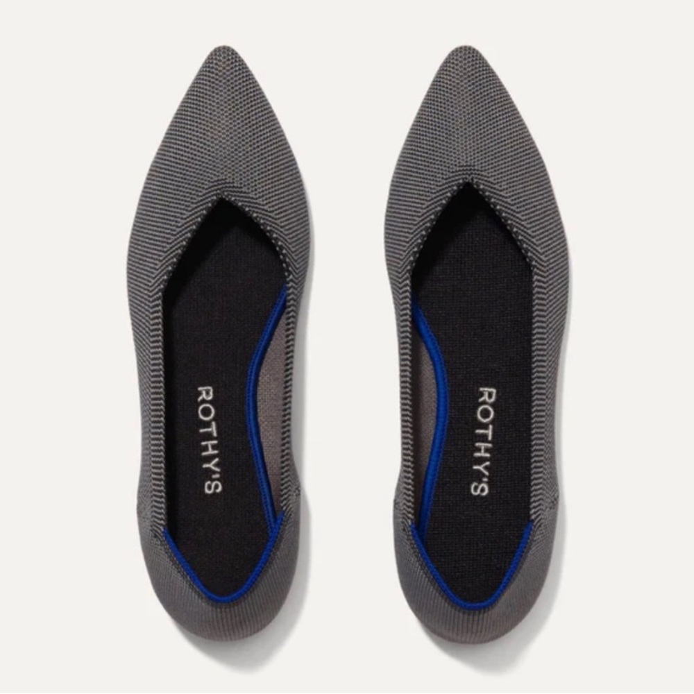 Rothy’s The Point in Cloud Grey Birdseye Sz 7